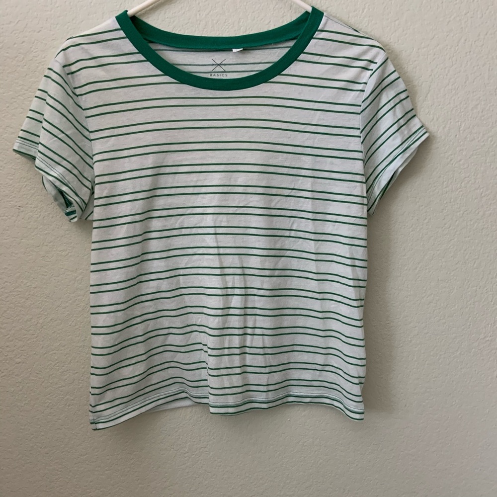 Green striped tee